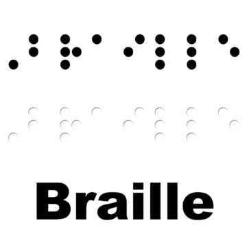 Immagine con scritta in braille