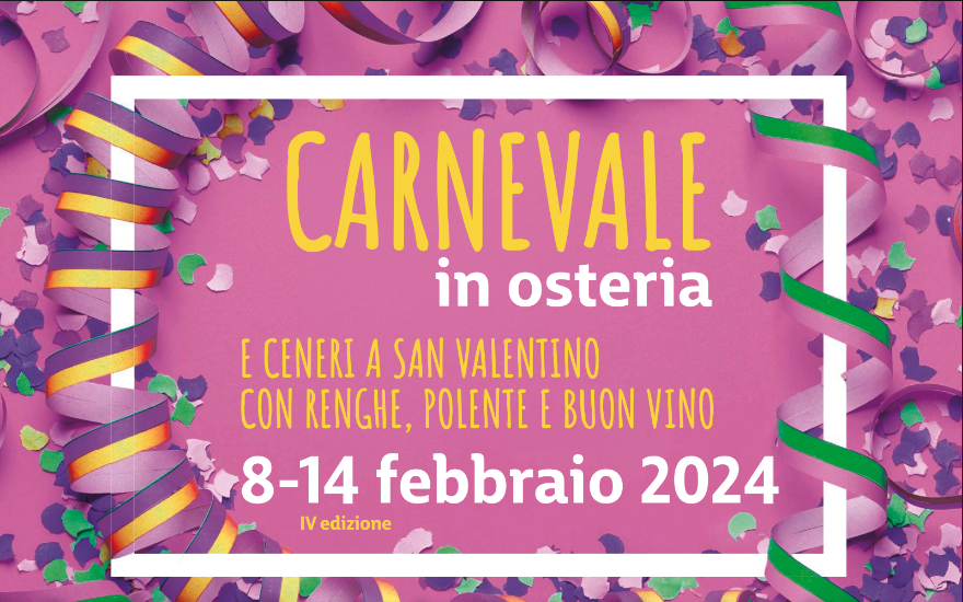 Carnevale in osteria -Evento dall'8 al 14 febbraio a Udine